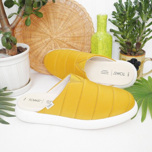 TOMS Alpargata Mallow Mule Slip On Shoes in Mustard and White Size 8.5 - Picture 3 of 9